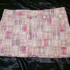 SOLD. Patch work/ plaid mini skirt